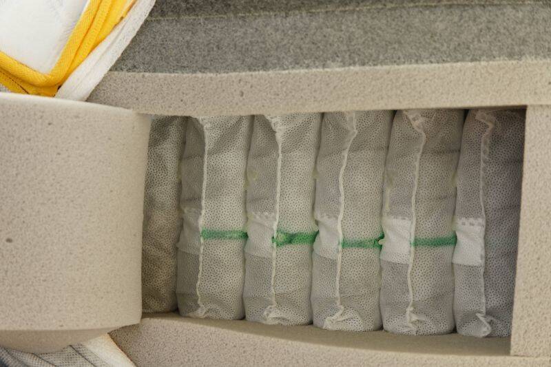 Pocket springs inside a mattress